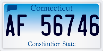 CT license plate AF56746