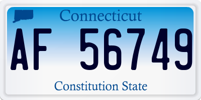 CT license plate AF56749
