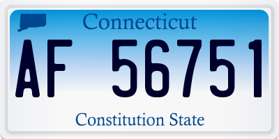 CT license plate AF56751