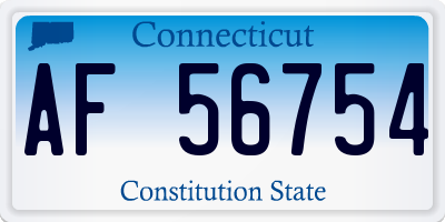 CT license plate AF56754
