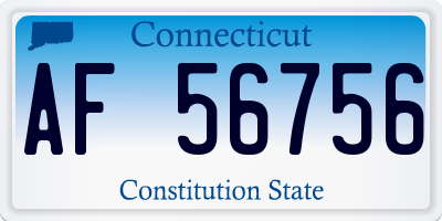 CT license plate AF56756