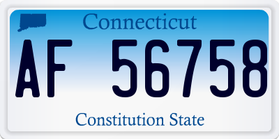 CT license plate AF56758