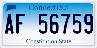 CT license plate AF56759