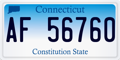 CT license plate AF56760