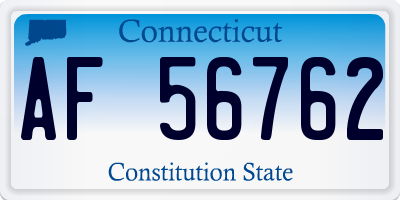 CT license plate AF56762