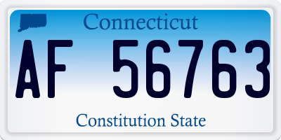 CT license plate AF56763