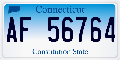CT license plate AF56764