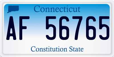 CT license plate AF56765