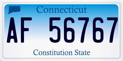 CT license plate AF56767