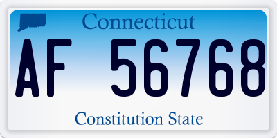 CT license plate AF56768