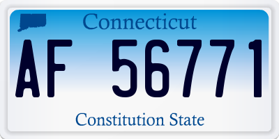 CT license plate AF56771
