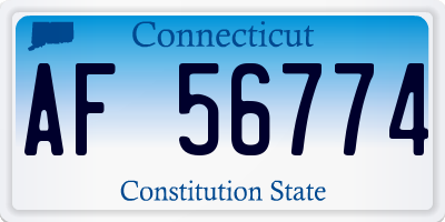 CT license plate AF56774