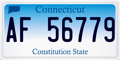 CT license plate AF56779