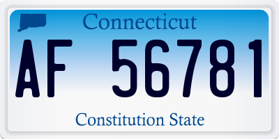 CT license plate AF56781