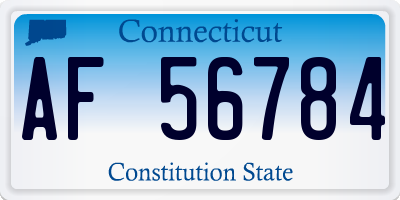 CT license plate AF56784