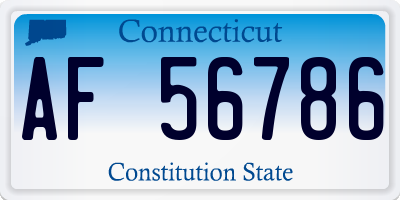 CT license plate AF56786