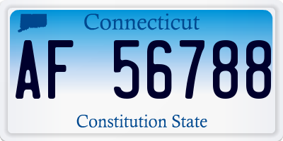 CT license plate AF56788