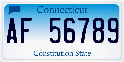 CT license plate AF56789