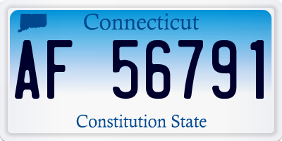 CT license plate AF56791