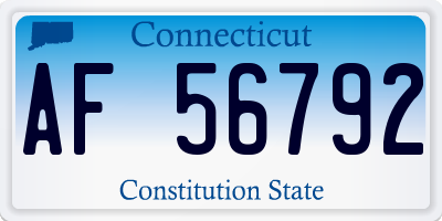 CT license plate AF56792