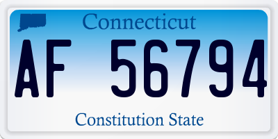 CT license plate AF56794