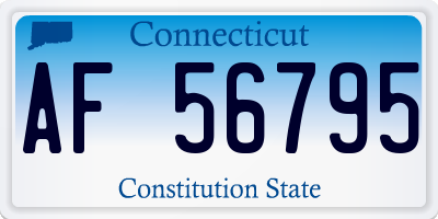 CT license plate AF56795