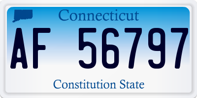 CT license plate AF56797