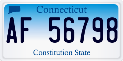 CT license plate AF56798