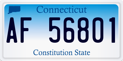 CT license plate AF56801