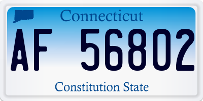 CT license plate AF56802