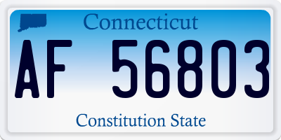 CT license plate AF56803