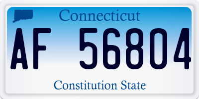 CT license plate AF56804