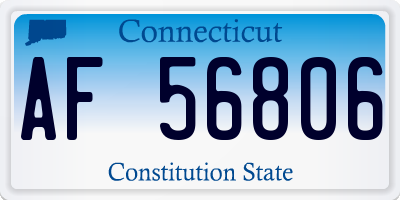 CT license plate AF56806