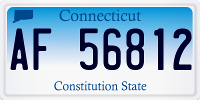 CT license plate AF56812