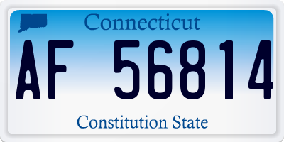 CT license plate AF56814