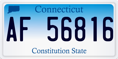 CT license plate AF56816