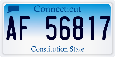 CT license plate AF56817
