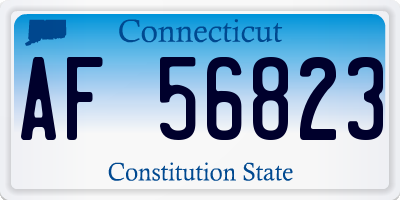 CT license plate AF56823