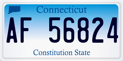 CT license plate AF56824