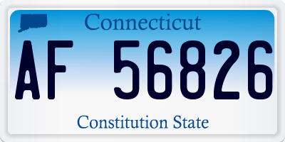 CT license plate AF56826