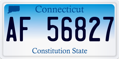 CT license plate AF56827