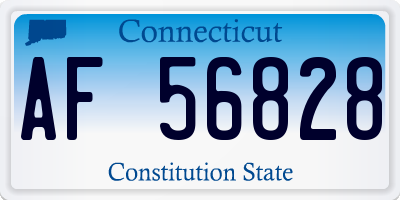 CT license plate AF56828