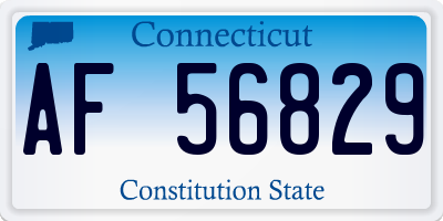 CT license plate AF56829