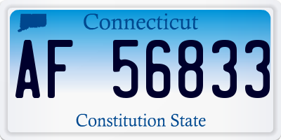 CT license plate AF56833