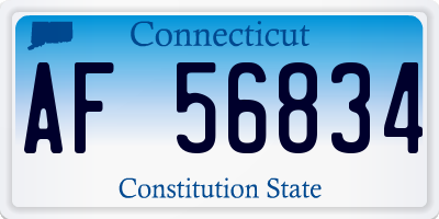 CT license plate AF56834