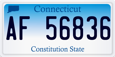 CT license plate AF56836