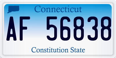 CT license plate AF56838