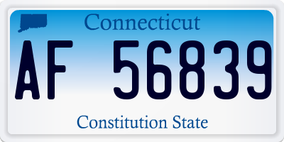 CT license plate AF56839