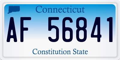 CT license plate AF56841