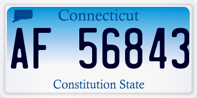 CT license plate AF56843